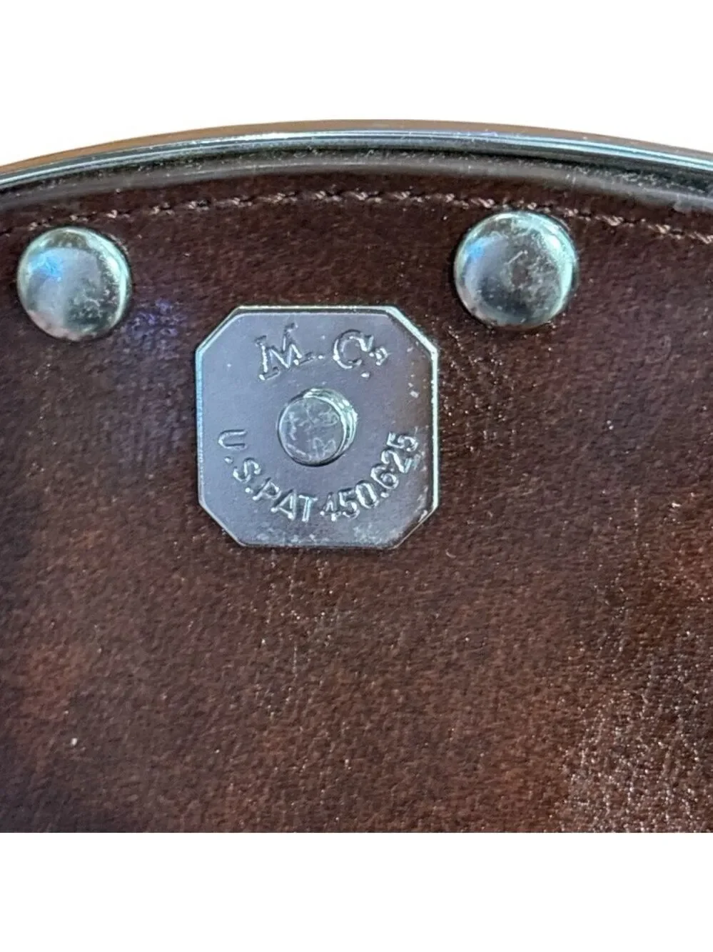 90s MARC CHANTEL BROWN CROC EMBOSSED LEATHER BRIFCASE BAG & SILVER TONE DETAILS